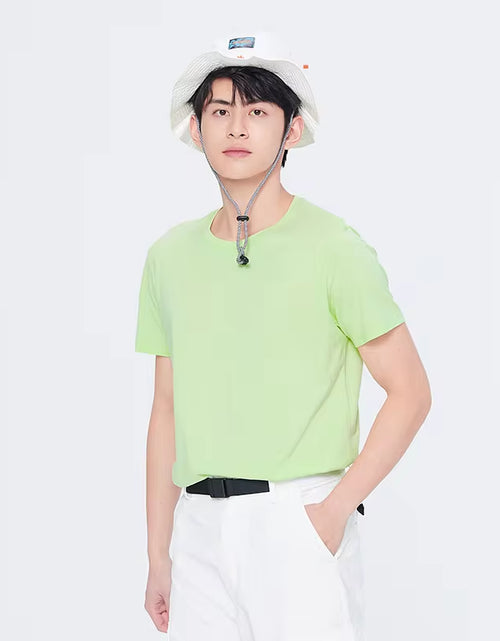 Load image into Gallery viewer, Summer Cotton T Shirts Men 2024 Simple O Neck Stretch Solid New Tops Clothing Casual Tshirt Man Streetwear Cool Tee Shirts
