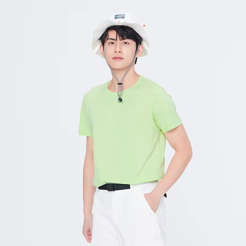 Summer Cotton T Shirts Men 2024 Simple O Neck Stretch Solid New Tops Clothing Casual Tshirt Man Streetwear Cool Tee Shirts