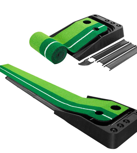 Indoor Golf Putting Green with Ball Return Automatic Portable Golf Game Practice Training Aid for Home/Backyard Use 2 Balls Free