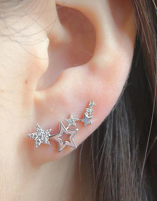 Load image into Gallery viewer, Hot Selling Simple Stylish Star Women Drop Earrings Shiny White Zircon Exquisite Versatile Female Earring Fashion Jewelry
