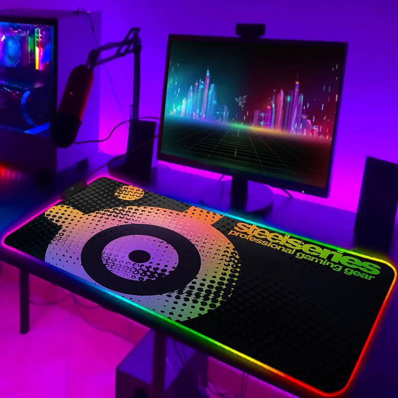 Rgb Mouse Pad Xxl Steelseries Laptop Mat Gaming Mousepad Backlit Keyboard Gamer Girl Table Pads Deskpad Mausepad Cs Go