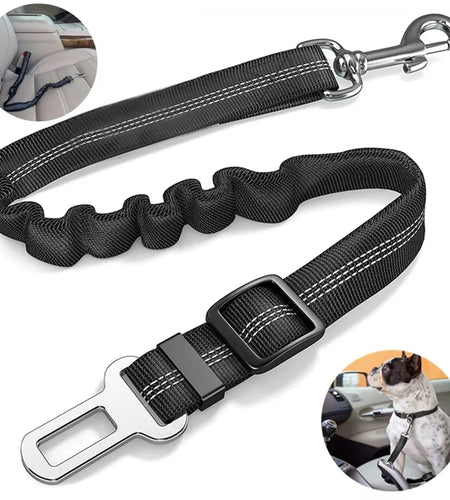 Durable Nylon Dog Seat Belt for Small Large Dogs Adjustable Reflective Elastic Lead Puppy Travel Car Safety Rope French Bulldog