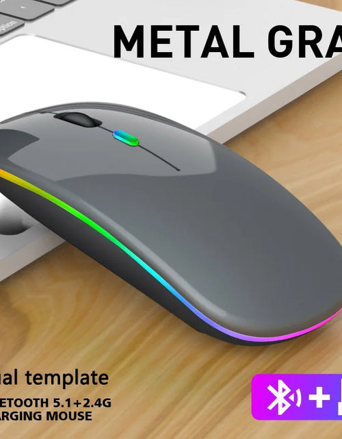Load image into Gallery viewer, Wireless Mouse for Laptop PC Bluetooth RGB Rechargeable Mouses Wireless Computer Silent Mice LED Backlit Ergonomic Gaming Mouse

