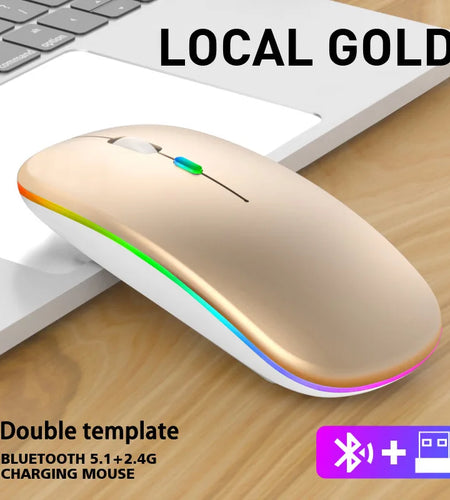 Wireless Mouse for Laptop PC Bluetooth RGB Rechargeable Mouses Wireless Computer Silent Mice LED Backlit Ergonomic Gaming Mouse
