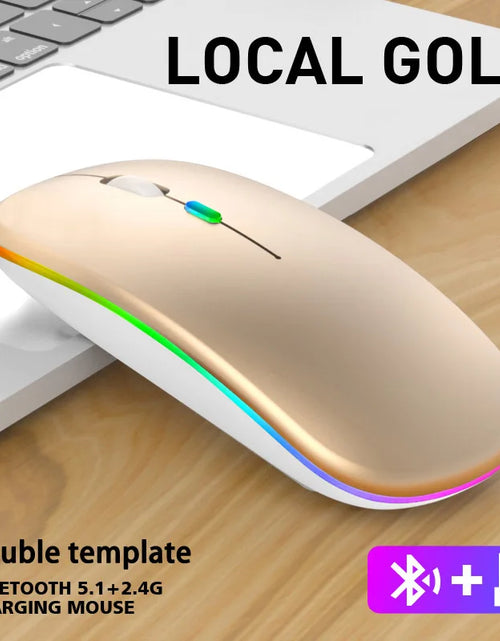 Load image into Gallery viewer, Wireless Mouse for Laptop PC Bluetooth RGB Rechargeable Mouses Wireless Computer Silent Mice LED Backlit Ergonomic Gaming Mouse
