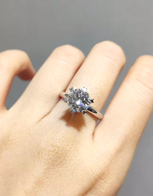 Load image into Gallery viewer, 2 Carat White Natural Moissanite Gemstone Bizuteria Real S925 Sterling Silver Color Ring for Women Silver 925 Jewelry Females
