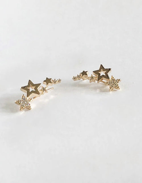 Load image into Gallery viewer, Hot Selling Simple Stylish Star Women Drop Earrings Shiny White Zircon Exquisite Versatile Female Earring Fashion Jewelry
