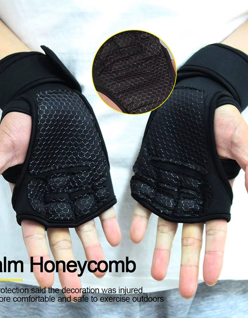 Load image into Gallery viewer, Training Sport Gloves for Men Women Workout Gloves Fitness Body Building Weightlifting Gym Hand Wrist Palm Protector Gloves
