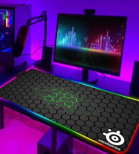 Rgb Mouse Pad Xxl Steelseries Laptop Mat Gaming Mousepad Backlit Keyboard Gamer Girl Table Pads Deskpad Mausepad Cs Go