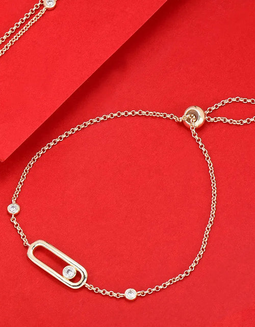 Load image into Gallery viewer, Star Fireworks Fashion Luxury AAA Cubic Zirconia Women Baguette Bracelet Copper Hand Back Chain Adjustable Bracelet
