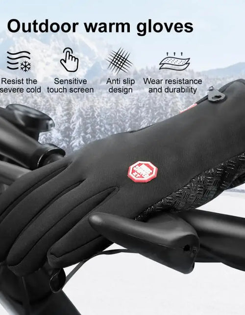 Load image into Gallery viewer, Winter Gloves for Men Waterproof Windproof Cold Gloves Snowboard Motorcycle Riding Driving Warm Touchscreen Zipper Glove
