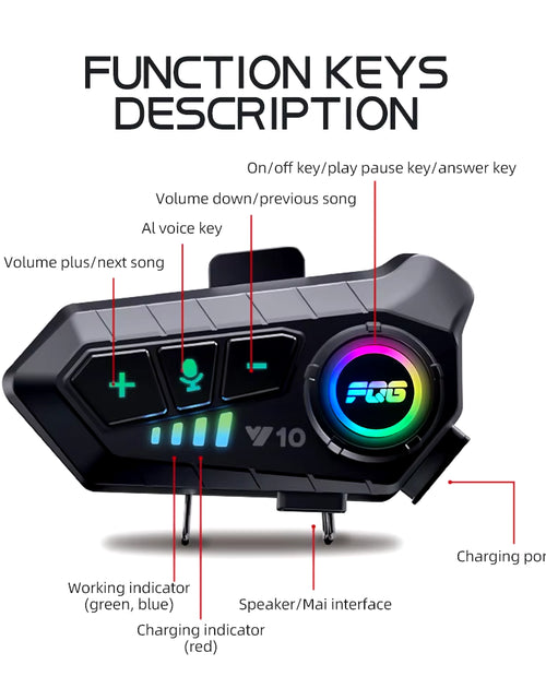 Load image into Gallery viewer, Bluetooth 5.3 Helmet Headset Wireless Hands-Free Call Phone Kit Motorcycle Waterproof Earphone MP3 Music Player Speaker for Moto

