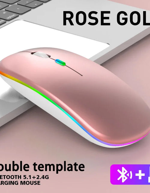 Load image into Gallery viewer, Wireless Mouse for Laptop PC Bluetooth RGB Rechargeable Mouses Wireless Computer Silent Mice LED Backlit Ergonomic Gaming Mouse
