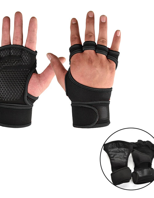 Load image into Gallery viewer, Training Sport Gloves for Men Women Workout Gloves Fitness Body Building Weightlifting Gym Hand Wrist Palm Protector Gloves
