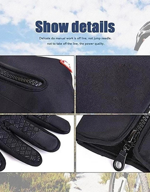 Load image into Gallery viewer, Winter Gloves for Men Waterproof Windproof Cold Gloves Snowboard Motorcycle Riding Driving Warm Touchscreen Zipper Glove
