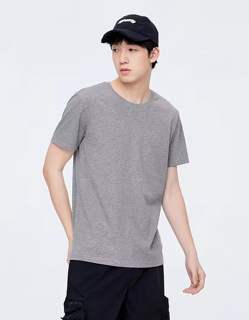 Load image into Gallery viewer, Summer Cotton T Shirts Men 2024 Simple O Neck Stretch Solid New Tops Clothing Casual Tshirt Man Streetwear Cool Tee Shirts
