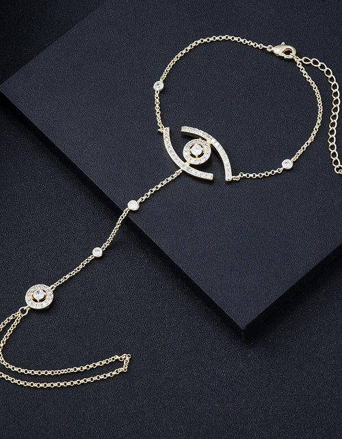 Load image into Gallery viewer, Star Fireworks Fashion Luxury AAA Cubic Zirconia Women Baguette Bracelet Copper Hand Back Chain Adjustable Bracelet
