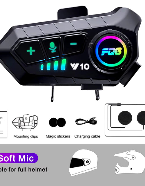 Load image into Gallery viewer, Bluetooth 5.3 Helmet Headset Wireless Hands-Free Call Phone Kit Motorcycle Waterproof Earphone MP3 Music Player Speaker for Moto
