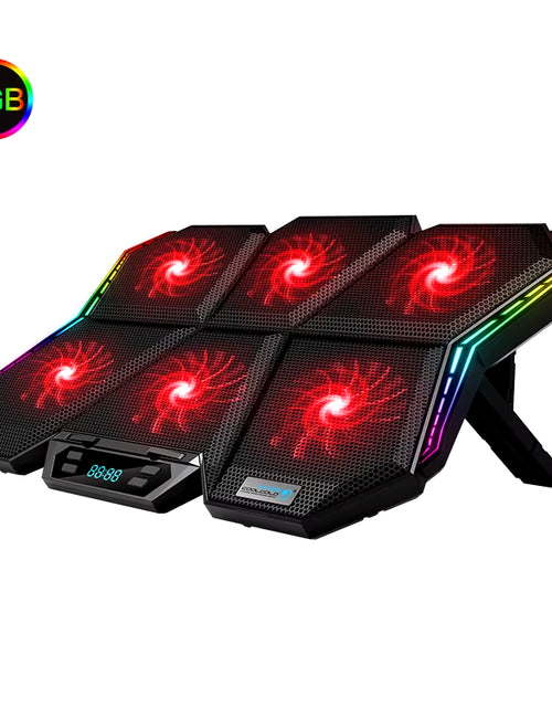 Load image into Gallery viewer, Gaming RGB Laptop Cooler 12-17 Inch Led Screen Laptop Cooling Pad Notebook Cooler Stand with Six Fan and 2 USB Ports
