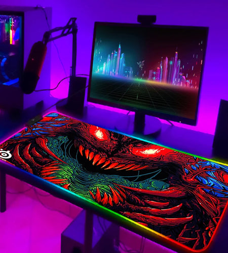 Rgb Mouse Pad Xxl Steelseries Laptop Mat Gaming Mousepad Backlit Keyboard Gamer Girl Table Pads Deskpad Mausepad Cs Go