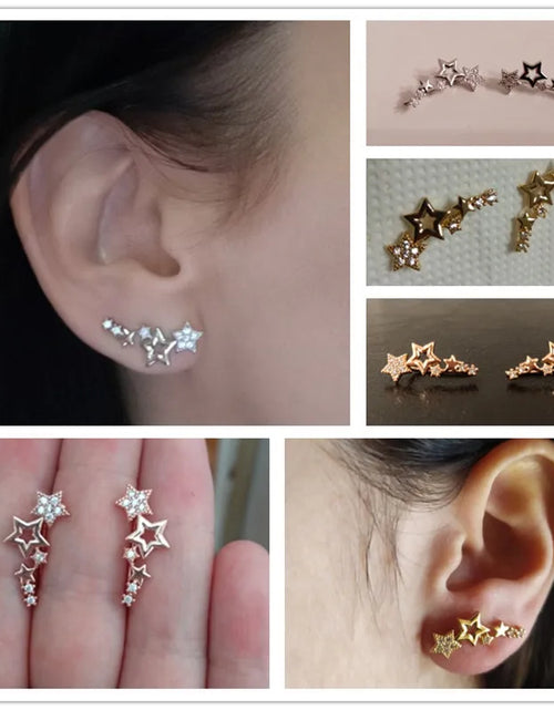 Load image into Gallery viewer, Hot Selling Simple Stylish Star Women Drop Earrings Shiny White Zircon Exquisite Versatile Female Earring Fashion Jewelry
