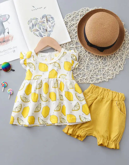 Load image into Gallery viewer, Two Pieces Cotton Girls Clothing Sets Summer Vest Sleeveless Children Sets Fashion Girls Clothes Suit Casual Floral Outfits 1-5T
