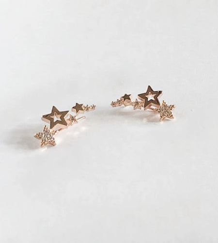 Hot Selling Simple Stylish Star Women Drop Earrings Shiny White Zircon Exquisite Versatile Female Earring Fashion Jewelry