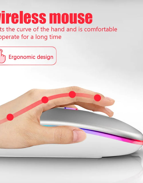 Load image into Gallery viewer, Wireless Mouse for Laptop PC Bluetooth RGB Rechargeable Mouses Wireless Computer Silent Mice LED Backlit Ergonomic Gaming Mouse
