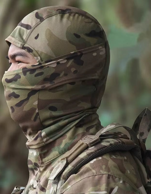 Load image into Gallery viewer, Camouflage Outdoor Riding Mask Outdoor Sun Protection Single Hole Quick Dry Mesh Mask
