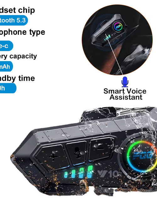 Load image into Gallery viewer, Bluetooth 5.3 Helmet Headset Wireless Hands-Free Call Phone Kit Motorcycle Waterproof Earphone MP3 Music Player Speaker for Moto
