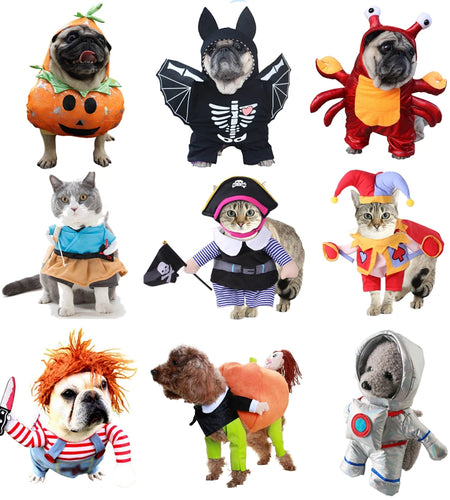 Halloween Dog Clothes Funny Pet Dogs Cosplay Costumes Set Christmas Dog Costume Comical Outfits for Pet Cat Puppy Party Clothing