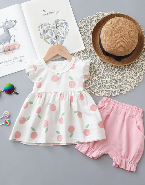 Load image into Gallery viewer, Two Pieces Cotton Girls Clothing Sets Summer Vest Sleeveless Children Sets Fashion Girls Clothes Suit Casual Floral Outfits 1-5T
