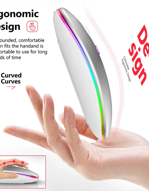 Load image into Gallery viewer, Wireless Mouse for Laptop PC Bluetooth RGB Rechargeable Mouses Wireless Computer Silent Mice LED Backlit Ergonomic Gaming Mouse
