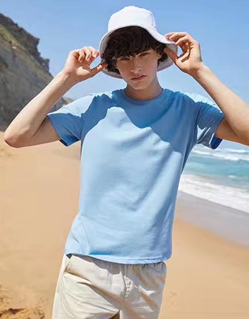 Load image into Gallery viewer, Summer Cotton T Shirts Men 2024 Simple O Neck Stretch Solid New Tops Clothing Casual Tshirt Man Streetwear Cool Tee Shirts
