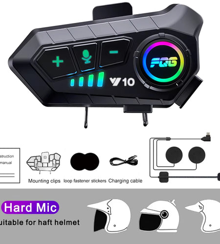 Bluetooth 5.3 Helmet Headset Wireless Hands-Free Call Phone Kit Motorcycle Waterproof Earphone MP3 Music Player Speaker for Moto