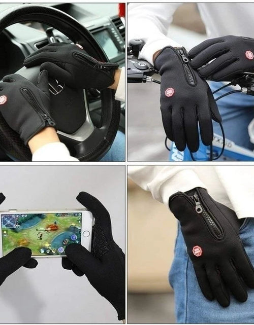 Load image into Gallery viewer, Winter Gloves for Men Waterproof Windproof Cold Gloves Snowboard Motorcycle Riding Driving Warm Touchscreen Zipper Glove
