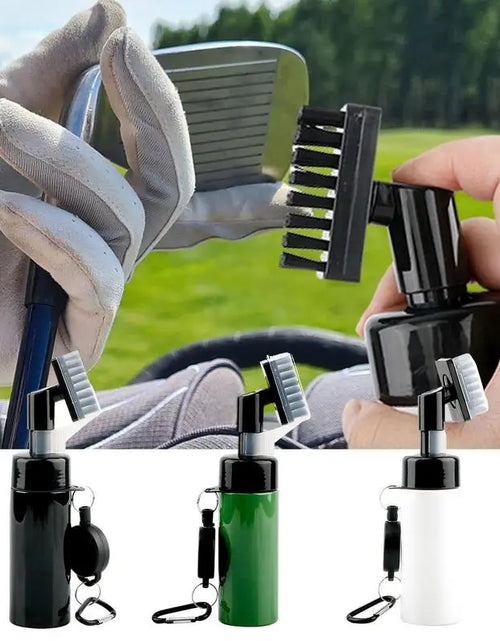 Load image into Gallery viewer, Golf Clubs Cleaning Brush Portable Golf Club Groove Brush with Push Type Water Bottle Water Brush Golf Swing Groove Cleaner
