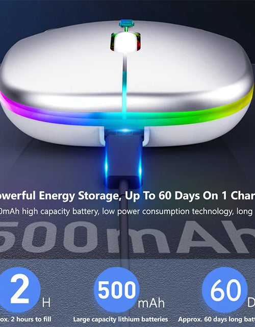 Load image into Gallery viewer, Wireless Mouse for Laptop PC Bluetooth RGB Rechargeable Mouses Wireless Computer Silent Mice LED Backlit Ergonomic Gaming Mouse
