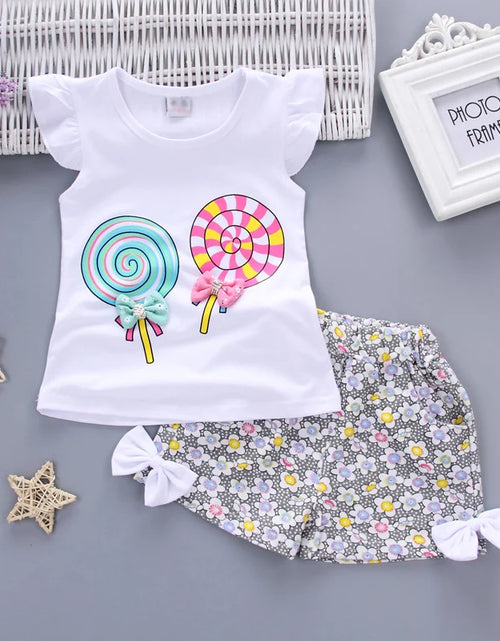 Load image into Gallery viewer, Two Pieces Cotton Girls Clothing Sets Summer Vest Sleeveless Children Sets Fashion Girls Clothes Suit Casual Floral Outfits 1-5T
