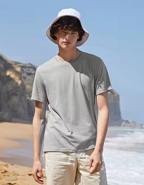 Load image into Gallery viewer, Summer Cotton T Shirts Men 2024 Simple O Neck Stretch Solid New Tops Clothing Casual Tshirt Man Streetwear Cool Tee Shirts
